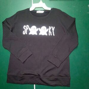 Spooky Ghost Long Sleeve Shirt - Women's Large - NEW